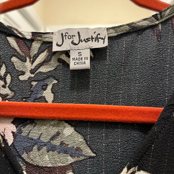 J for Justify black floral dress. - Picture 3 of 4